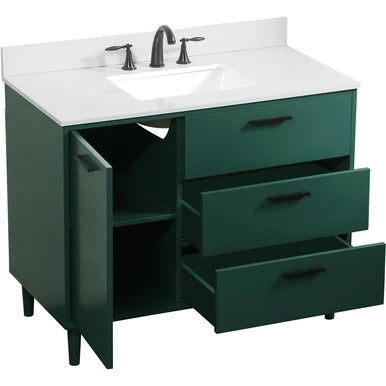 Elegant Lighting Baldwin 42" Free Standing Single Basin Vanity Set
