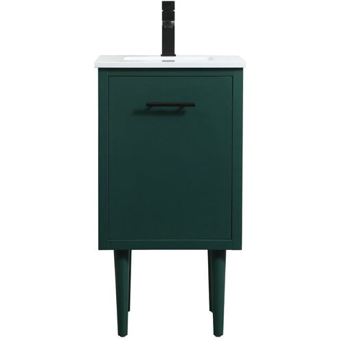 Cyrus 18 Inch Green Single Sink Vanity with Quartz Top