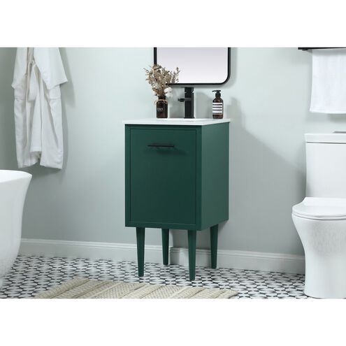 Cyrus 18 Inch Green Single Sink Vanity with Quartz Top