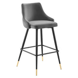 Vintage Glam Performance Velvet Bar Stool – Black and Gold 40 Inch - Stools available at Alpine Outlets in Denver
