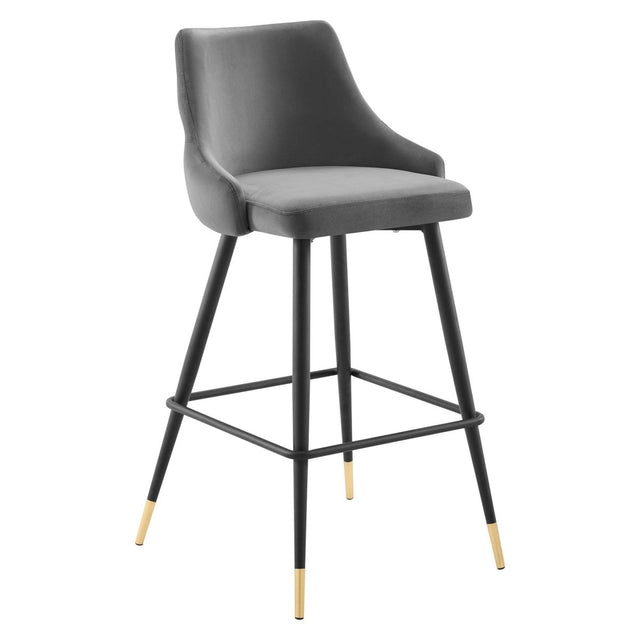 Vintage Glam Performance Velvet Bar Stool – Black and Gold 40 Inch - Stools available at Alpine Outlets in Denver