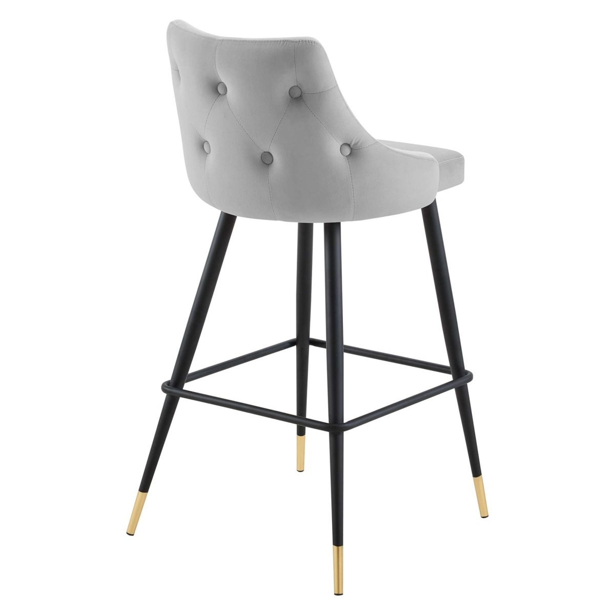 Vintage Glam Performance Velvet Bar Stool – Black and Gold 40 Inch - Stools available at Alpine Outlets in Denver