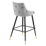 Vintage Glam Performance Velvet Bar Stool – Black and Gold 40 Inch - Stools available at Alpine Outlets in Denver