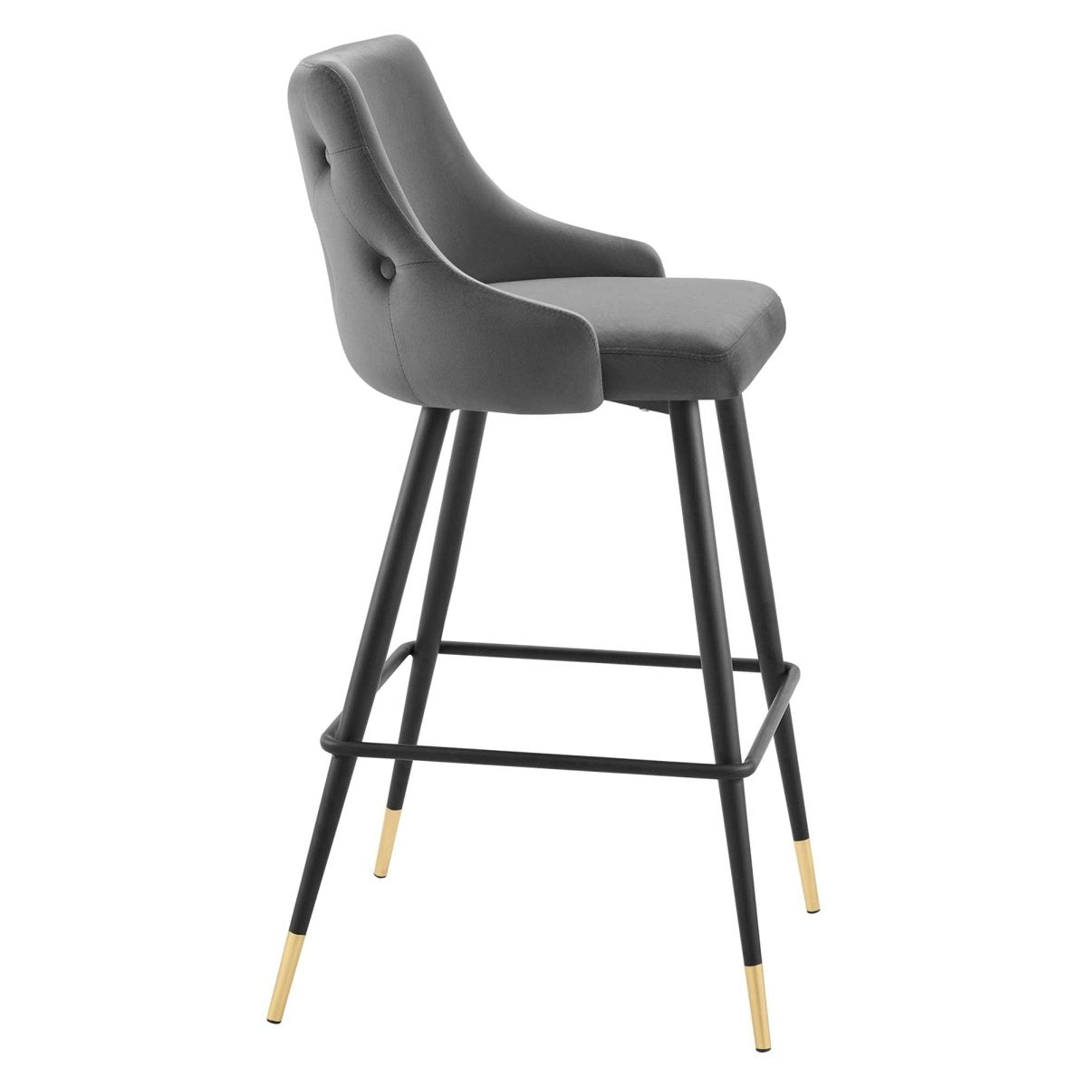 Vintage Glam Performance Velvet Bar Stool – Black and Gold 40 Inch - Stools available at Alpine Outlets in Denver