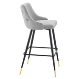 Vintage Glam Performance Velvet Bar Stool – Black and Gold 40 Inch - Stools available at Alpine Outlets in Denver