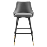 Vintage Glam Performance Velvet Bar Stool – Black and Gold 40 Inch - Stools available at Alpine Outlets in Denver