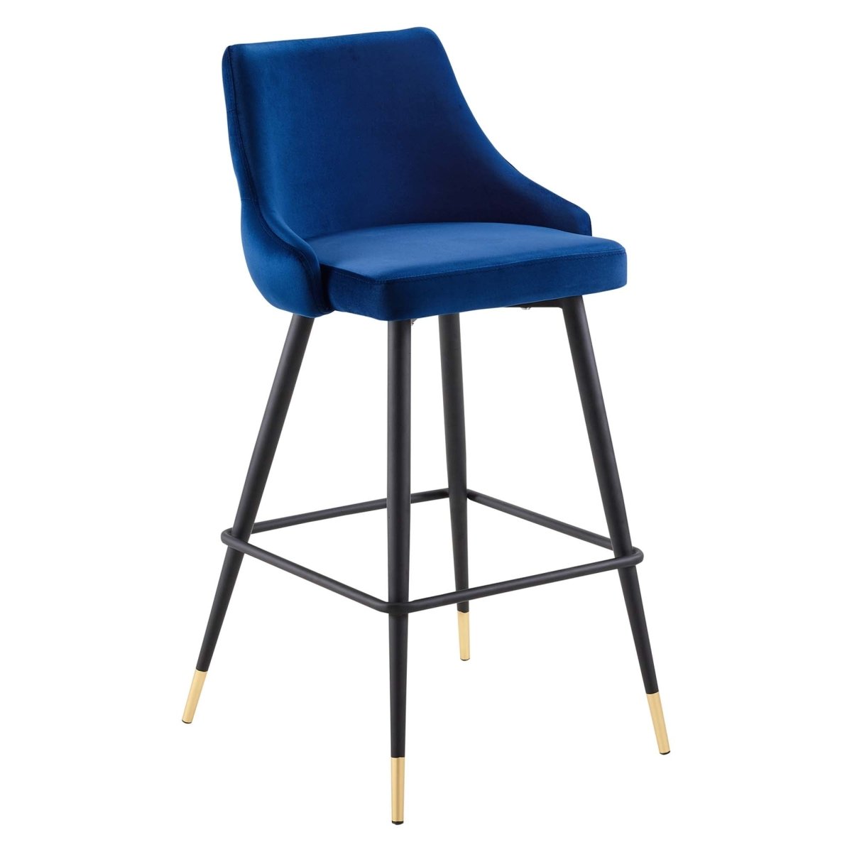 Vintage Glam Performance Velvet Bar Stool – Black and Gold 40 Inch - Stools available at Alpine Outlets in Denver