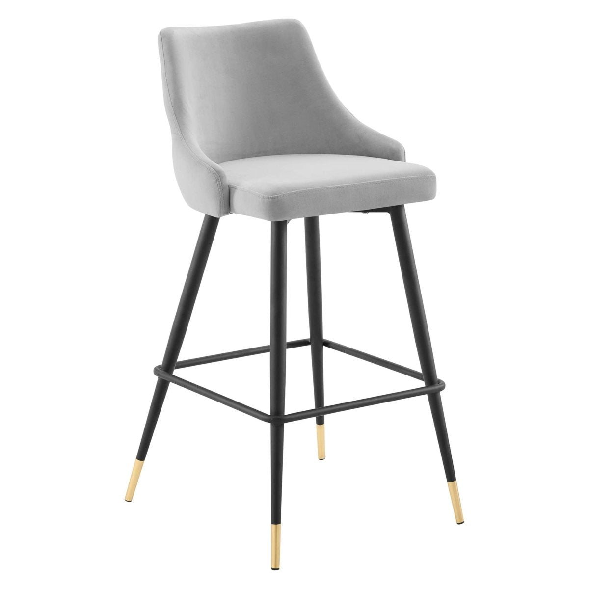 Vintage Glam Performance Velvet Bar Stool – Black and Gold 40 Inch - Stools available at Alpine Outlets in Denver
