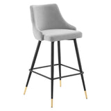 Vintage Glam Performance Velvet Bar Stool – Black and Gold 40 Inch - Stools available at Alpine Outlets in Denver