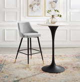 Vintage Glam Performance Velvet Bar Stool – Black and Gold 40 Inch - Stools available at Alpine Outlets in Denver