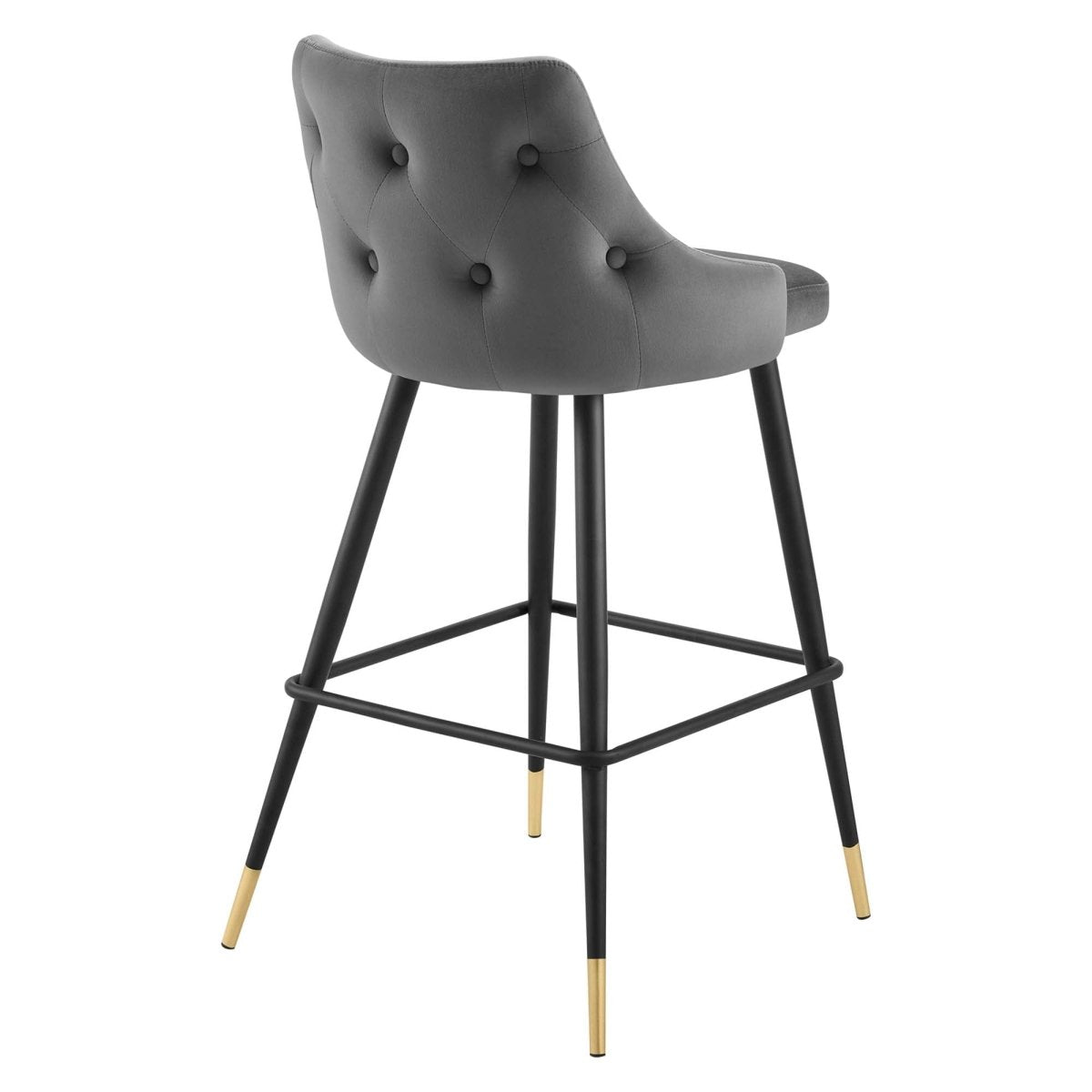 Vintage Glam Performance Velvet Bar Stool – Black and Gold 40 Inch - Stools available at Alpine Outlets in Denver