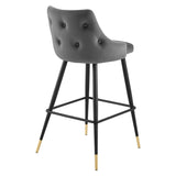 Vintage Glam Performance Velvet Bar Stool – Black and Gold 40 Inch - Stools available at Alpine Outlets in Denver