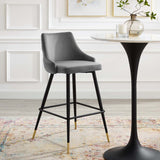 Vintage Glam Performance Velvet Bar Stool – Black and Gold 40 Inch - Stools available at Alpine Outlets in Denver