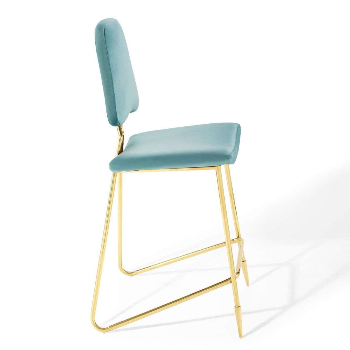 Vintage Glam Performance Velvet Bar Stool – Gold 45 Inch - Stools available at Alpine Outlets in Denver