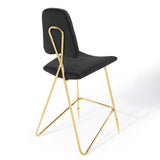 Vintage Glam Performance Velvet Bar Stool – Gold 45 Inch - Stools available at Alpine Outlets in Denver