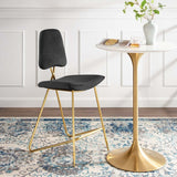Vintage Glam Performance Velvet Bar Stool – Gold 45 Inch - Stools available at Alpine Outlets in Denver