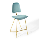 Vintage Glam Performance Velvet Bar Stool – Gold 45 Inch - Stools available at Alpine Outlets in Denver