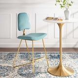 Vintage Glam Performance Velvet Bar Stool – Gold 45 Inch - Stools available at Alpine Outlets in Denver