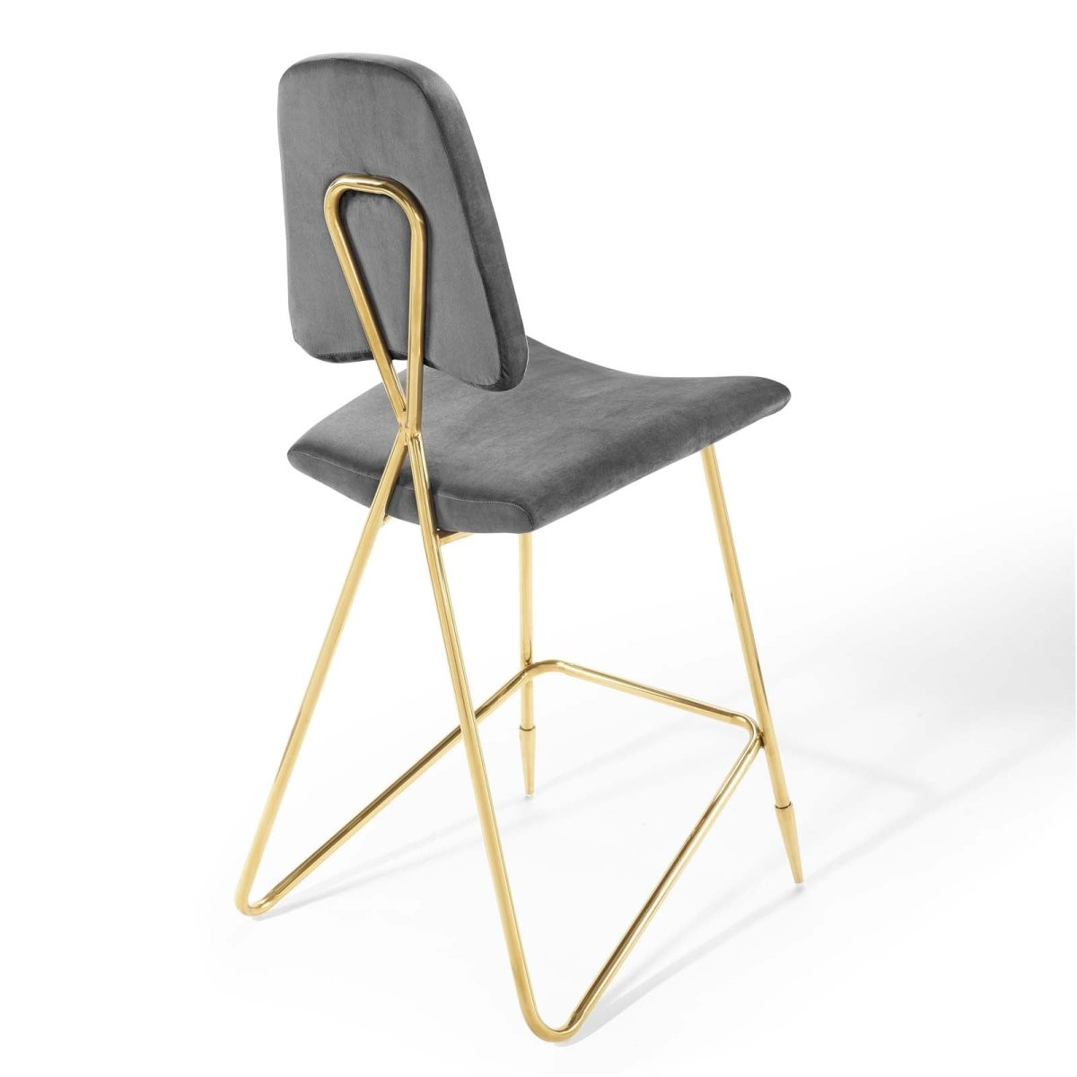 Vintage Glam Performance Velvet Bar Stool – Gold 45 Inch - Stools available at Alpine Outlets in Denver