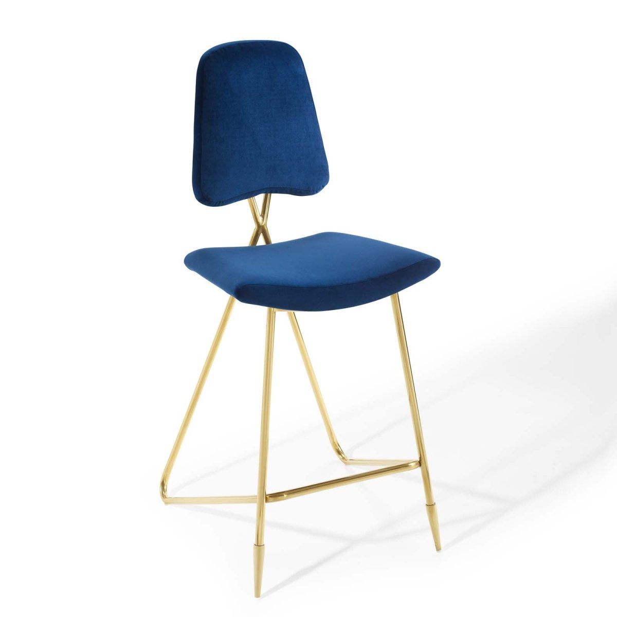 Vintage Glam Performance Velvet Bar Stool – Gold 45 Inch - Stools available at Alpine Outlets in Denver