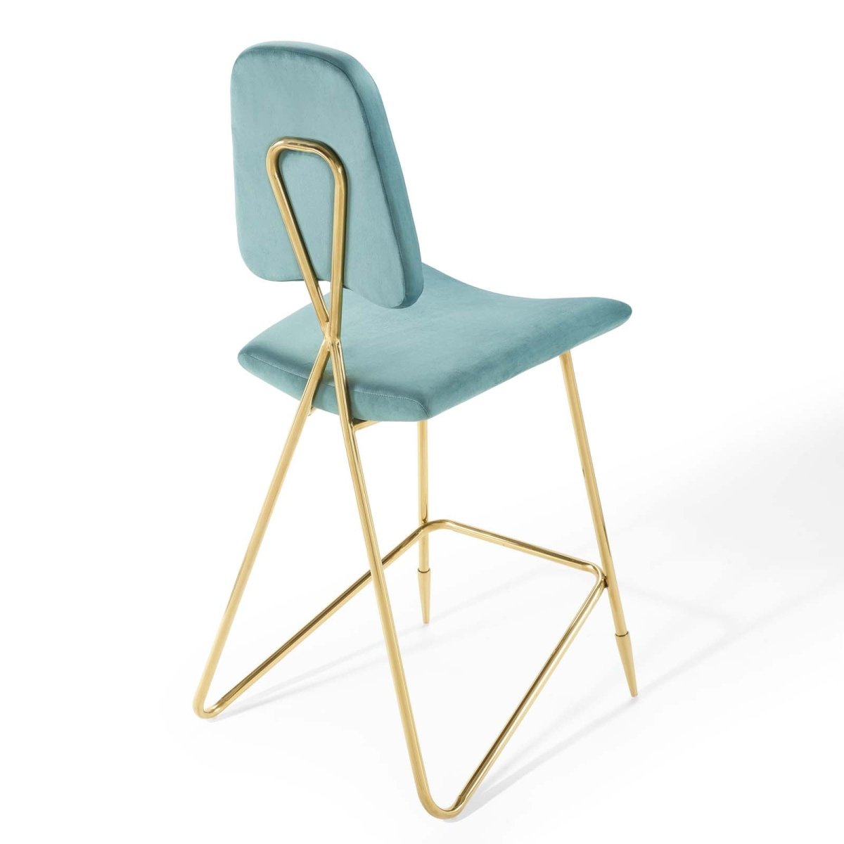 Vintage Glam Performance Velvet Bar Stool – Gold 45 Inch - Stools available at Alpine Outlets in Denver