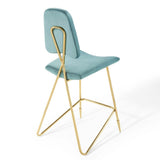 Vintage Glam Performance Velvet Bar Stool – Gold 45 Inch - Stools available at Alpine Outlets in Denver