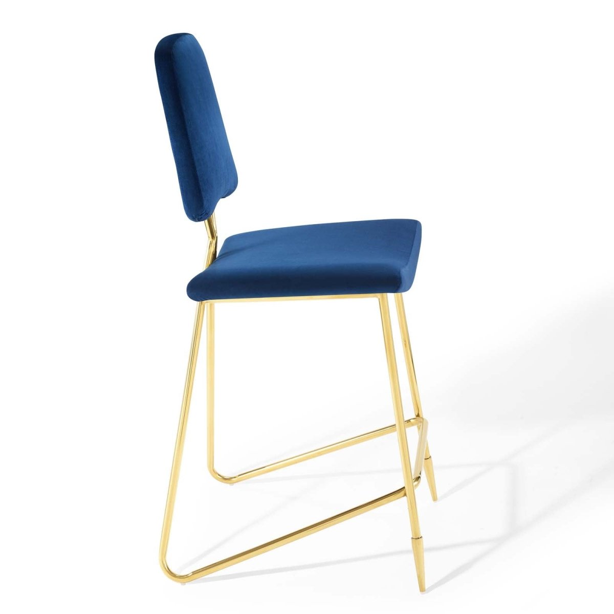 Vintage Glam Performance Velvet Bar Stool – Gold 45 Inch - Stools available at Alpine Outlets in Denver