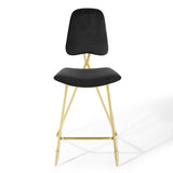 Vintage Glam Performance Velvet Bar Stool – Gold 45 Inch - Stools available at Alpine Outlets in Denver