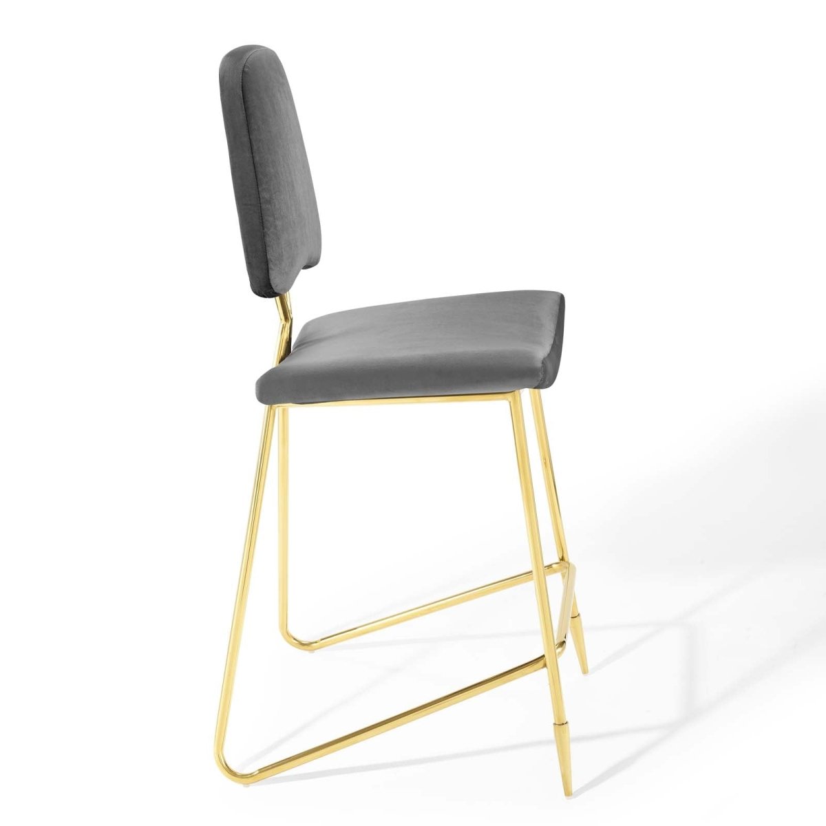 Vintage Glam Performance Velvet Bar Stool – Gold 45 Inch - Stools available at Alpine Outlets in Denver