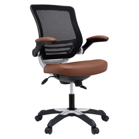 Vinyl Office Chair with Mesh Back – Tan Adjustable - Workspace - Alpine Outlets