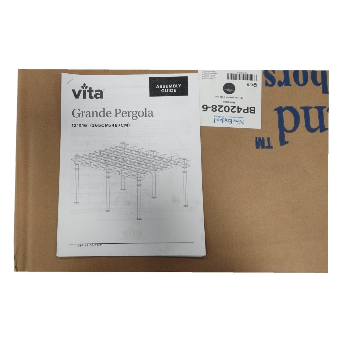 Vita Grande Vinyl Pergola 12' x 16' (ID N012460) - Outdoor Furniture Sets available at Alpine Outlets in Denver