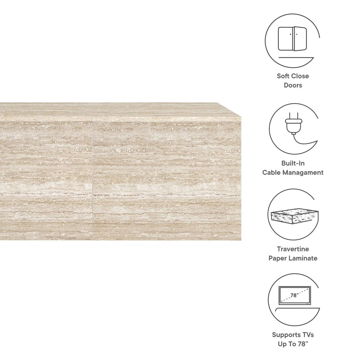 Wall Mounted Media Console TV Stand 71 Inch - TV Stands available at Alpine Outlets in Denver