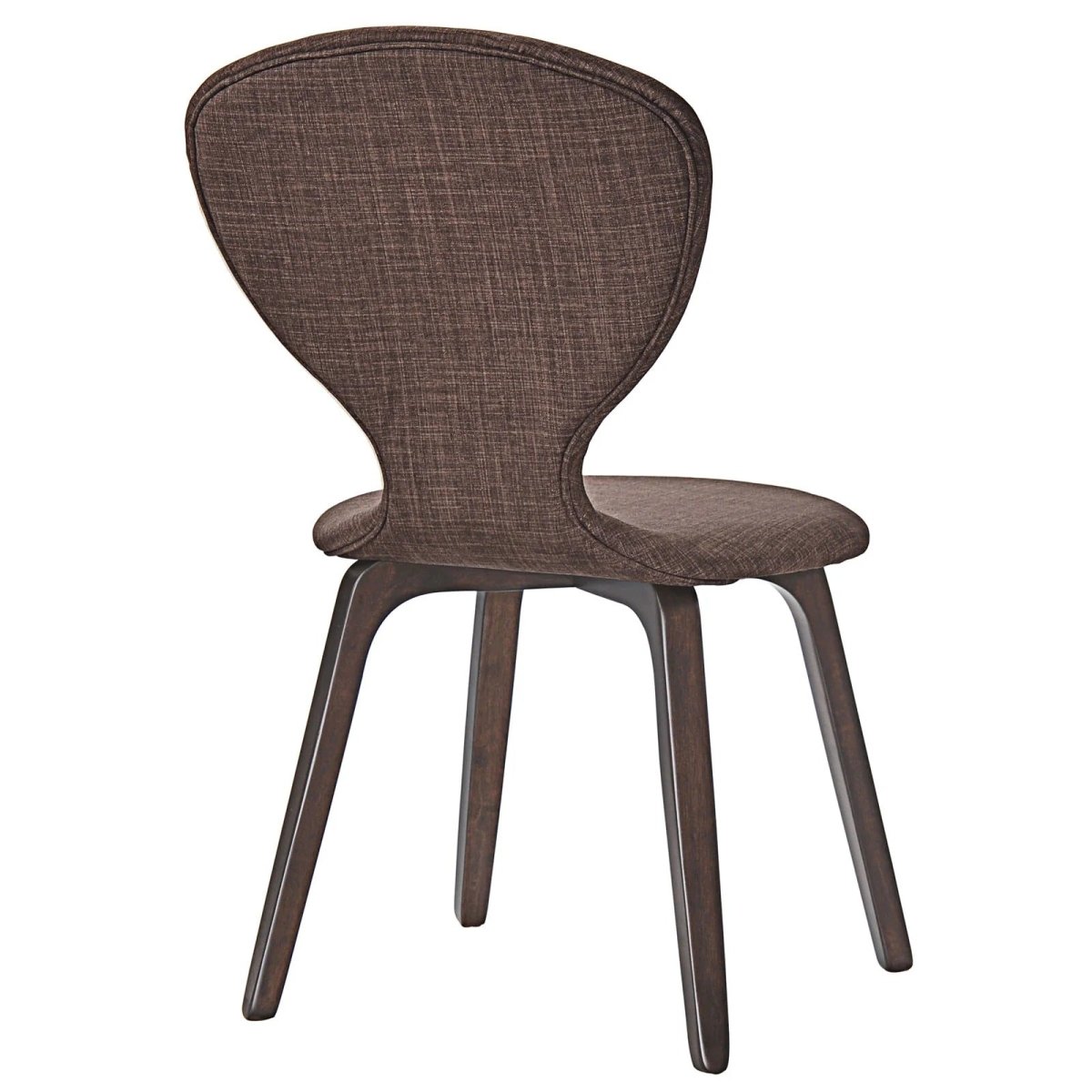 Walnut Brown Vintage Modern Wood Dining Side Chair with Linen Upholstery - Dining Chairs available at Alpine Outlets in Denver