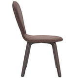 Walnut Brown Vintage Modern Wood Dining Side Chair with Linen Upholstery - Dining Chairs available at Alpine Outlets in Denver