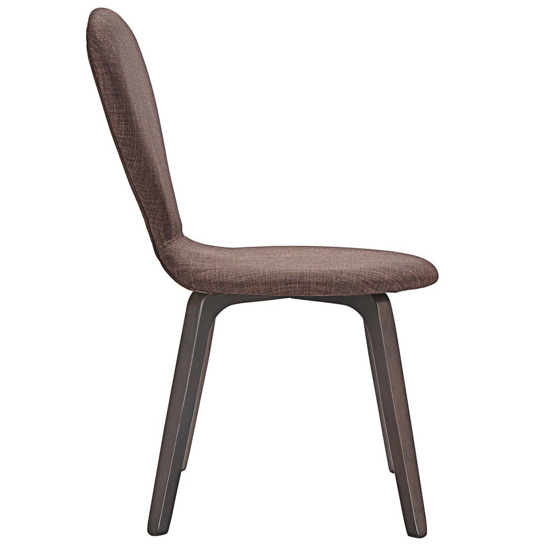 Walnut Brown Vintage Modern Wood Dining Side Chair with Linen Upholstery - Dining Chairs available at Alpine Outlets in Denver