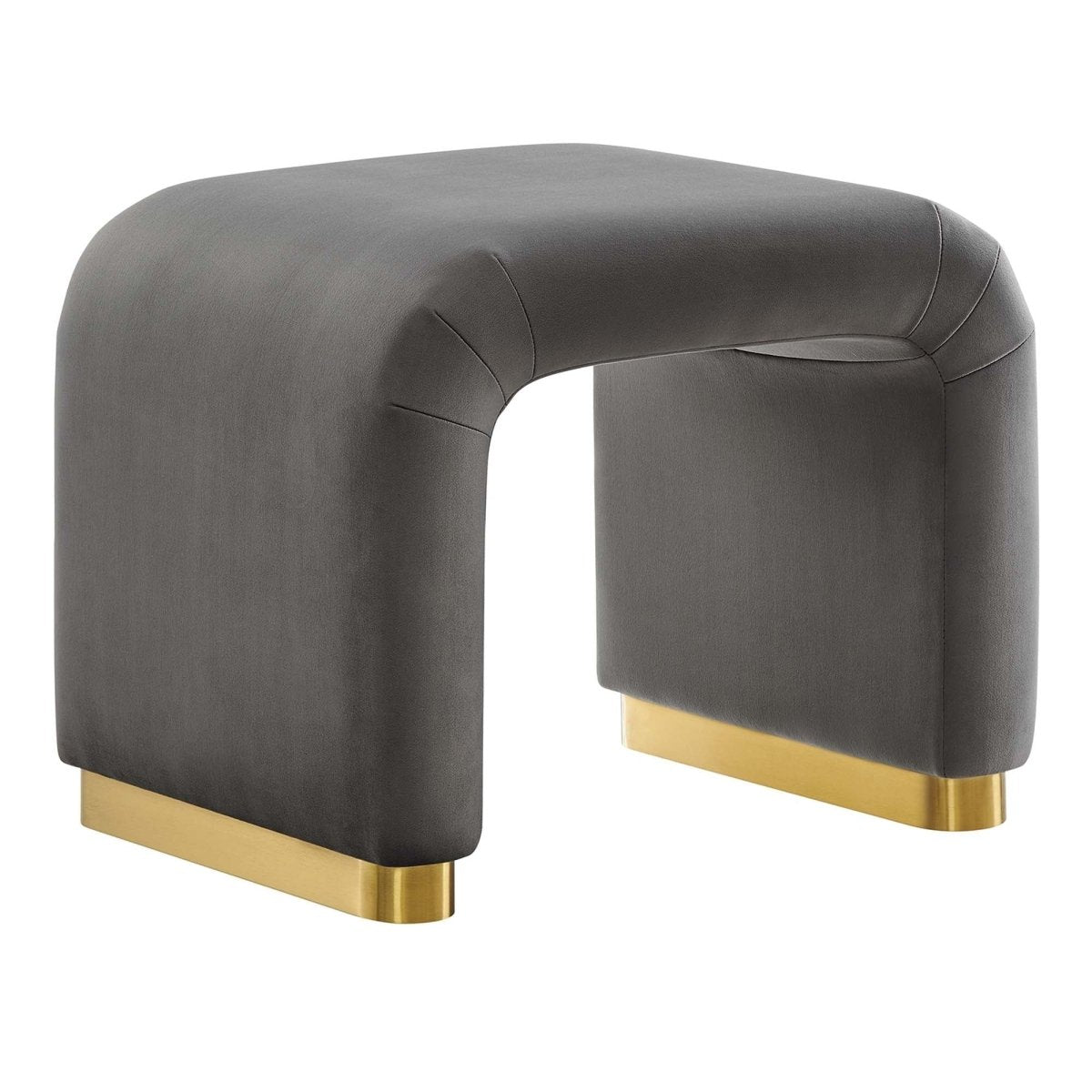 Waterfall Performance Velvet Stool – Velvet Upholstered 24 Inch - Ottomans available at Alpine Outlets in Denver