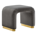 Waterfall Performance Velvet Stool – Velvet Upholstered 24 Inch - Ottomans available at Alpine Outlets in Denver