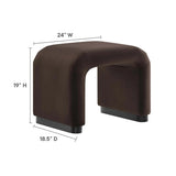 Waterfall Performance Velvet Stool – Velvet Upholstered 24 Inch - Ottomans available at Alpine Outlets in Denver