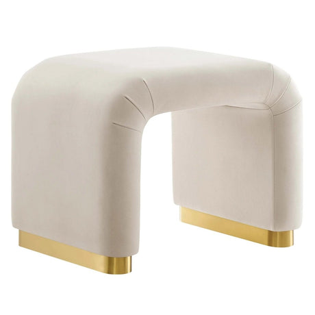 Waterfall Performance Velvet Stool – Velvet Upholstered 24 Inch - Ottomans available at Alpine Outlets in Denver