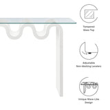 Wave Frame Glass Top Console Table – 50 Inch - Ottomans available at Alpine Outlets in Denver