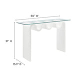 Wave Frame Glass Top Console Table – 50 Inch - Ottomans available at Alpine Outlets in Denver