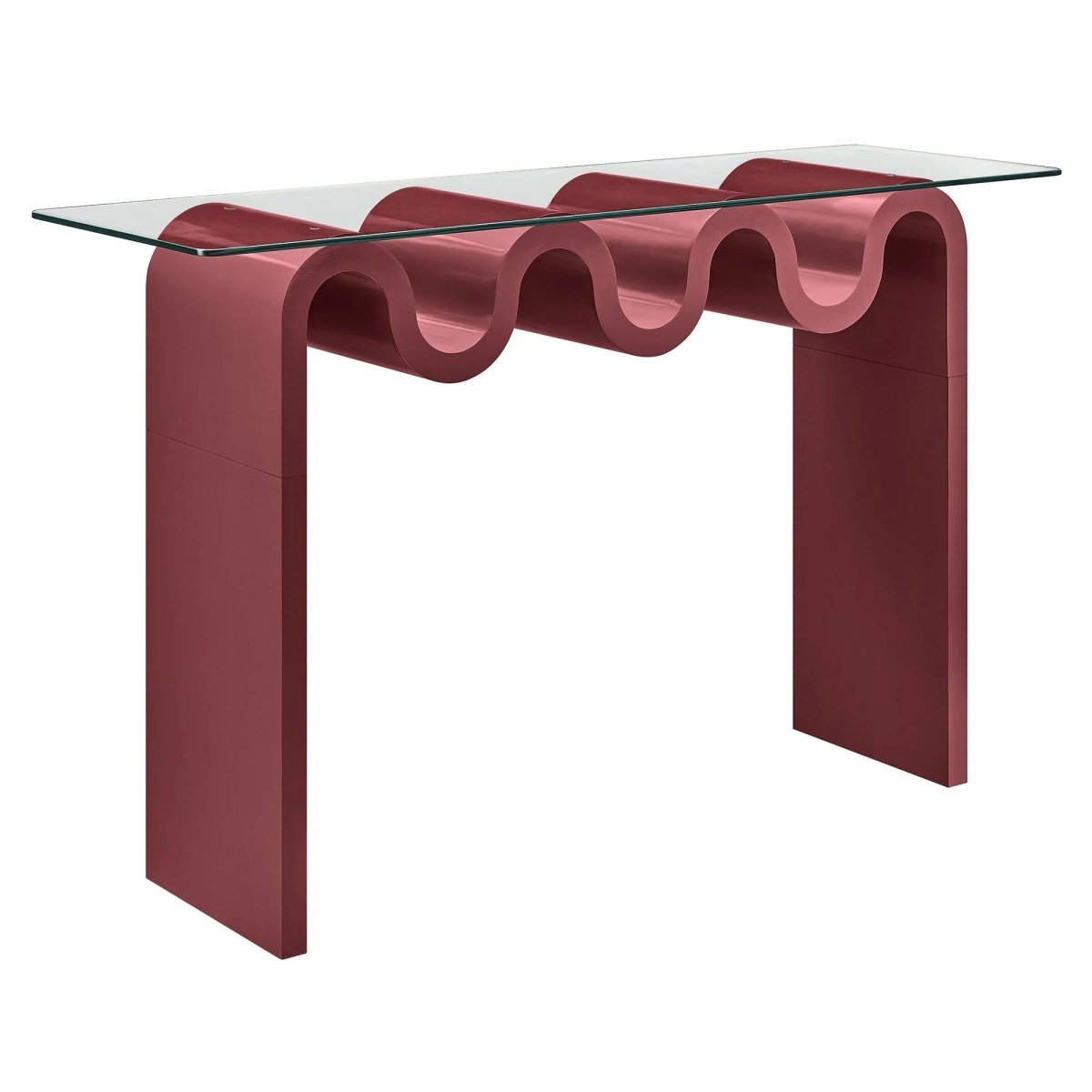 Wave Frame Glass Top Console Table – 50 Inch - Ottomans available at Alpine Outlets in Denver