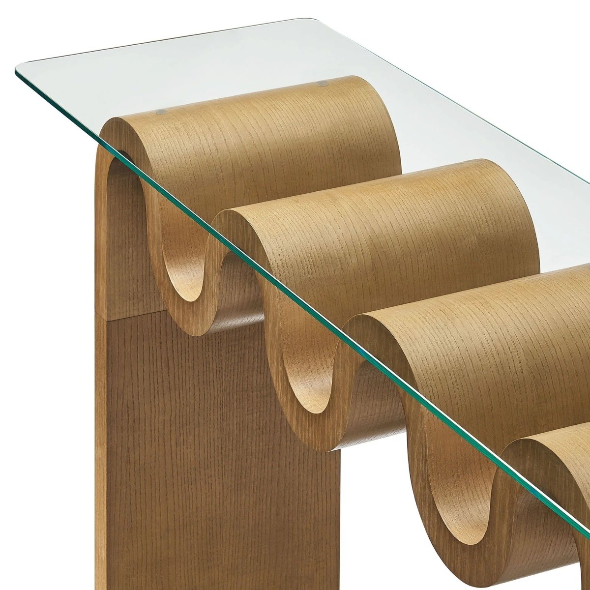 Wave Frame Glass Top Console Table – 50 Inch - Ottomans available at Alpine Outlets in Denver