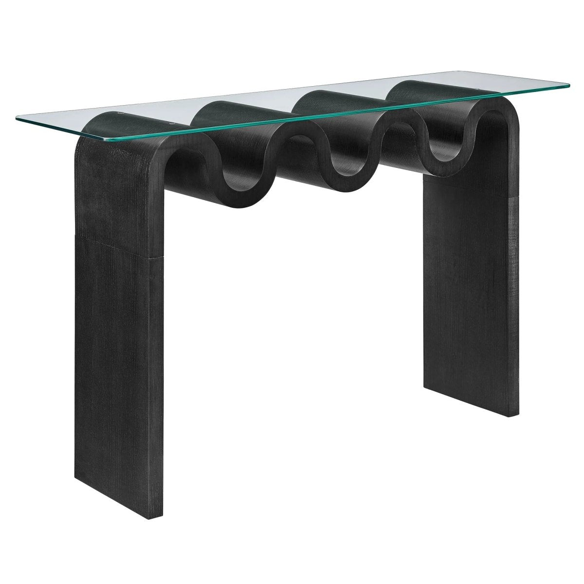 Wave Frame Glass Top Console Table – 50 Inch - Ottomans available at Alpine Outlets in Denver
