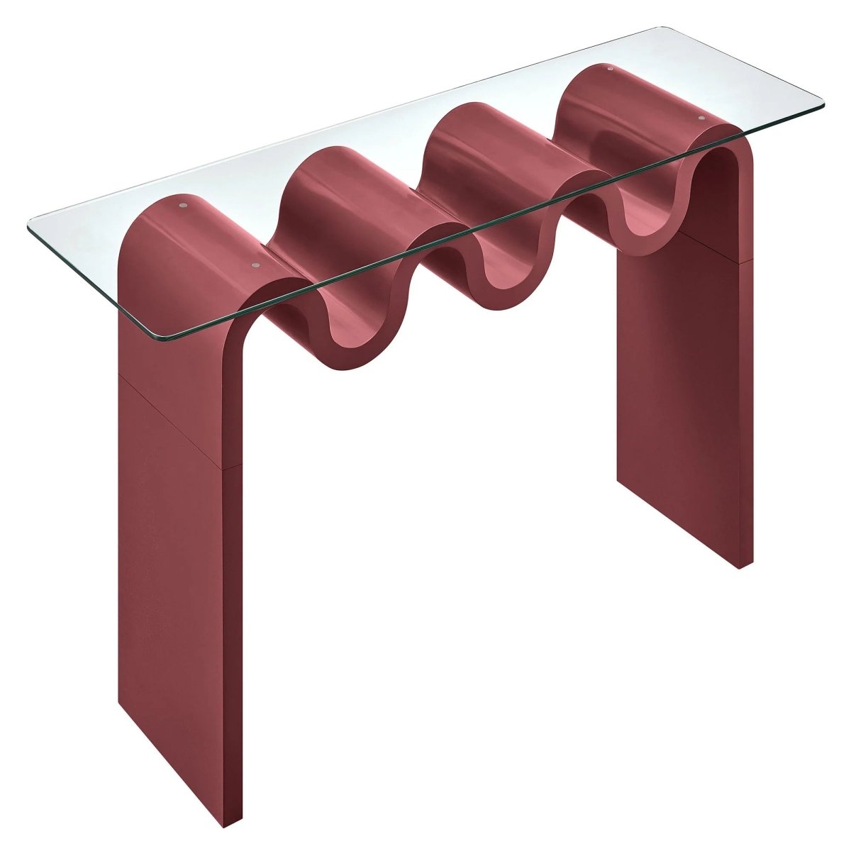 Wave Frame Glass Top Console Table – 50 Inch - Ottomans available at Alpine Outlets in Denver