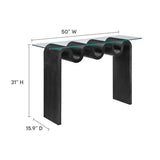 Wave Frame Glass Top Console Table – 50 Inch - Ottomans available at Alpine Outlets in Denver