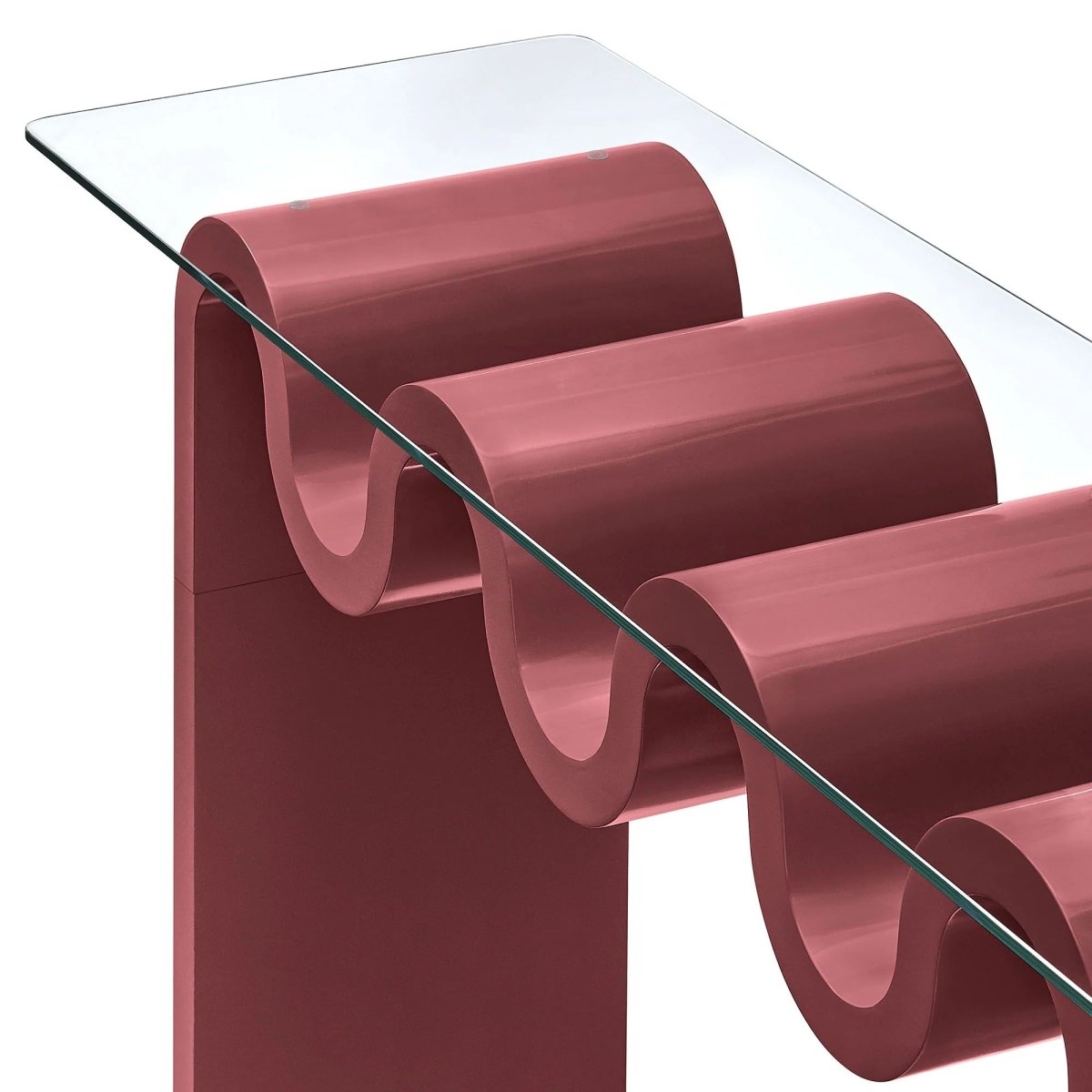 Wave Frame Glass Top Console Table – 50 Inch - Ottomans available at Alpine Outlets in Denver