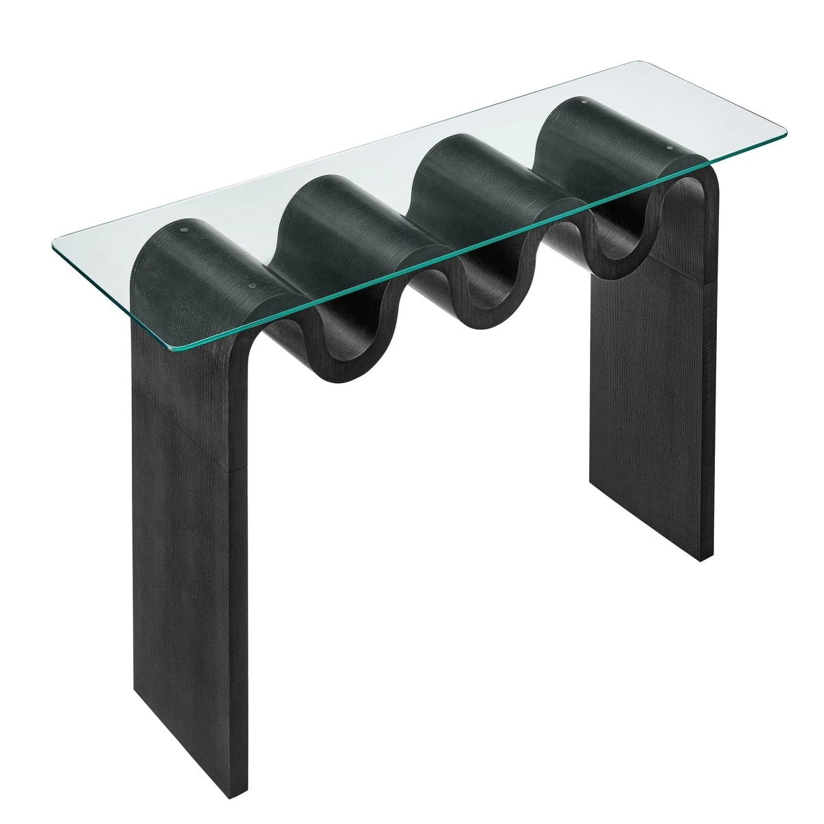 Wave Frame Glass Top Console Table – 50 Inch - Ottomans available at Alpine Outlets in Denver