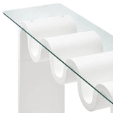 Wave Frame Glass Top Console Table – 50 Inch - Ottomans available at Alpine Outlets in Denver
