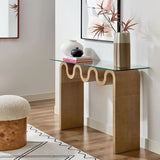 Wave Frame Glass Top Console Table – 50 Inch - Ottomans available at Alpine Outlets in Denver